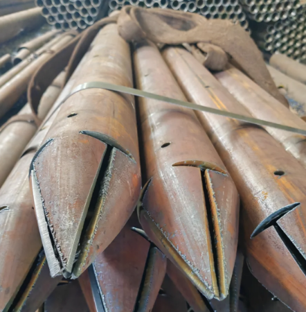 玉树出尖打孔加工无缝注浆钢花管注浆管厂家